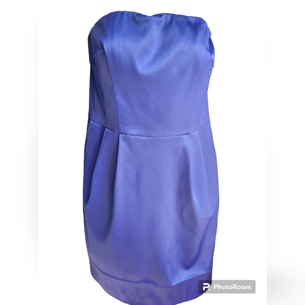 Express Studios Dark Blue Satin Dress Short Straight Skinny Size 8.